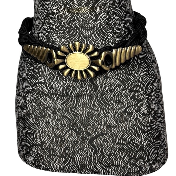 Black rope with big antique metal look buckle size S - Picture 1 of 6